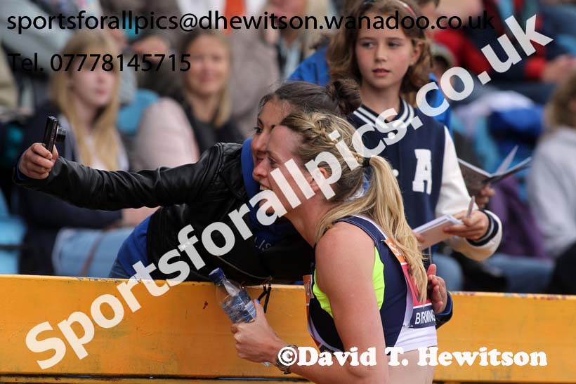 Eilidh Child (Pitreavie) after winning the 400 metres hurdles, 2014 Sainsbury's British Championships. Photo: David T. Hewitson/Sports for All Pics
